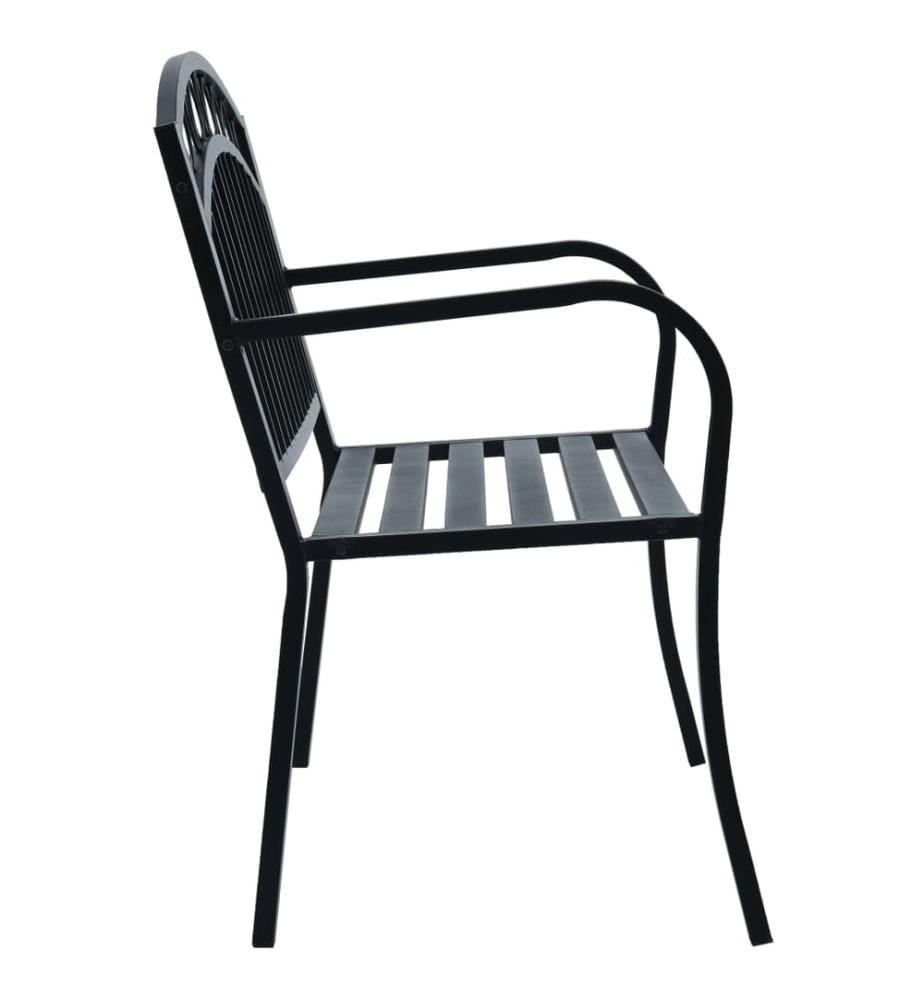 Gartenbank 125 cm Schwarz Stahl