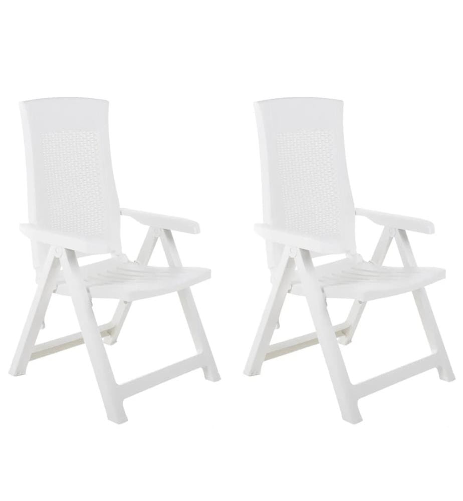 Chaises inclinables de jardin lot de 2 Plastique Blanc