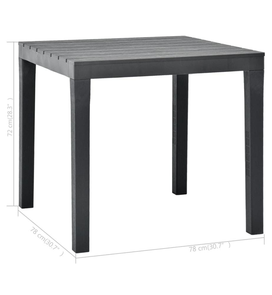 Gartentisch Anthrazit 78x78x72 cm Kunststoff