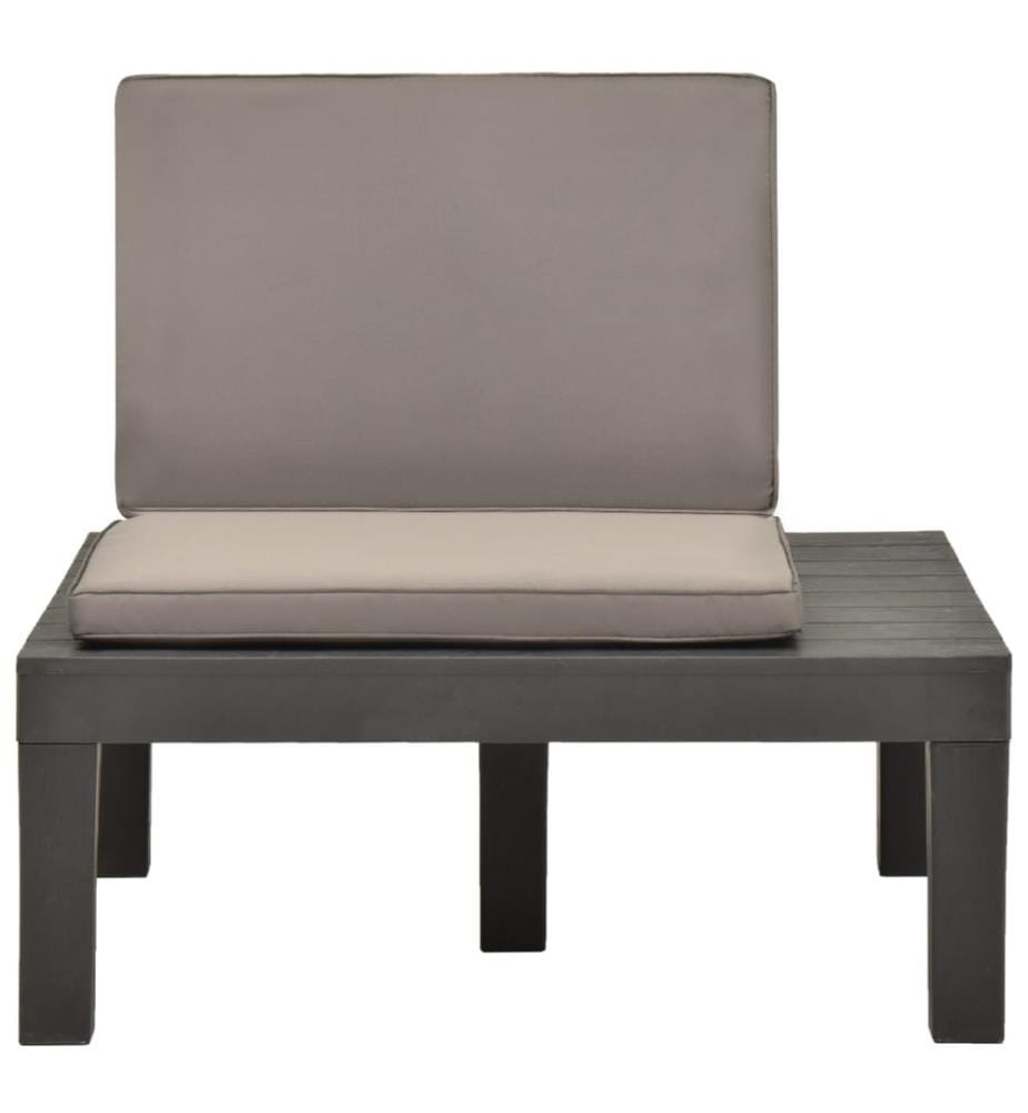 Chaise de salon de jardin avec coussin Plastique Anthracite