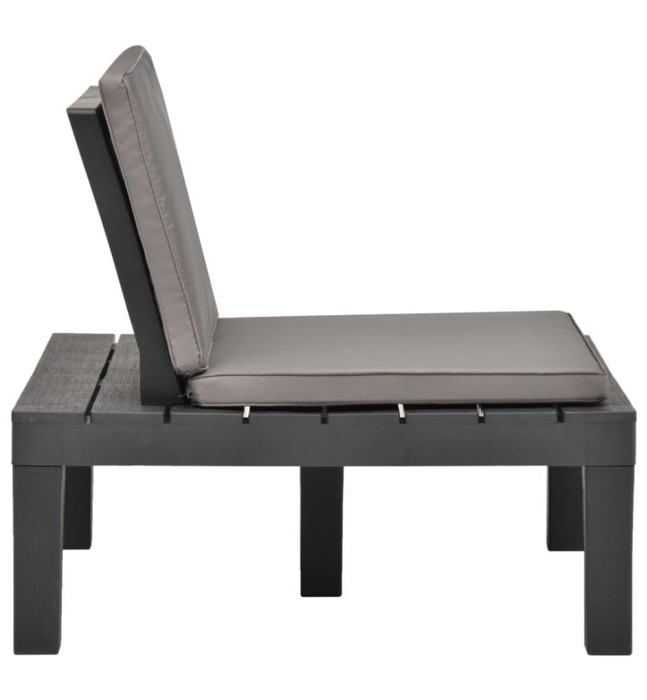 Chaise de salon de jardin avec coussin Plastique Anthracite