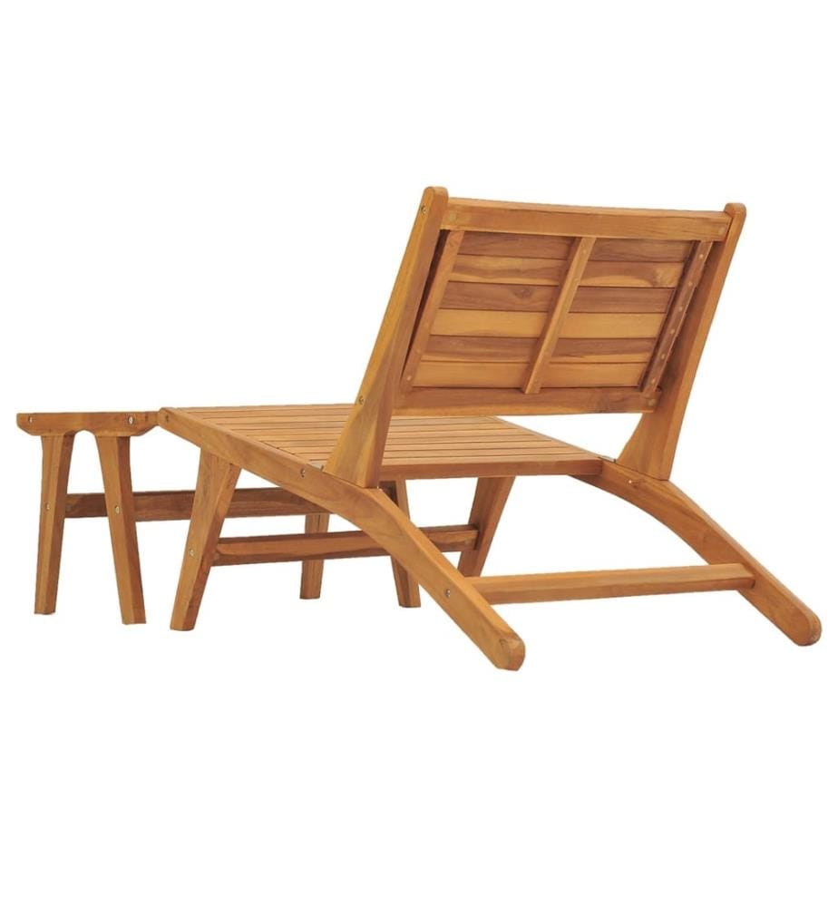 Chaise de jardin avec repose-pied Bois de teck solide