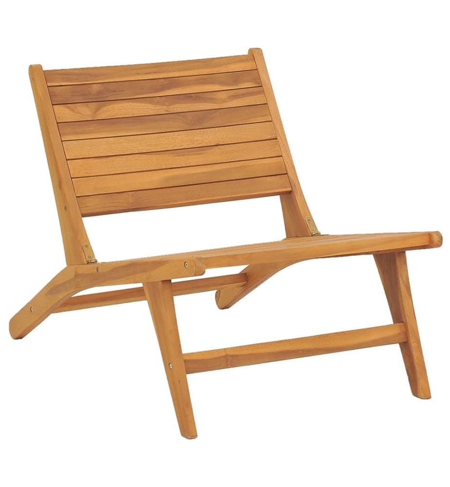 Chaise de jardin avec repose-pied Bois de teck solide