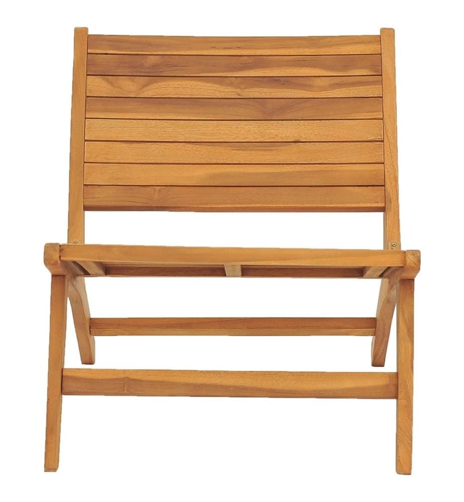Chaise de jardin avec repose-pied Bois de teck solide