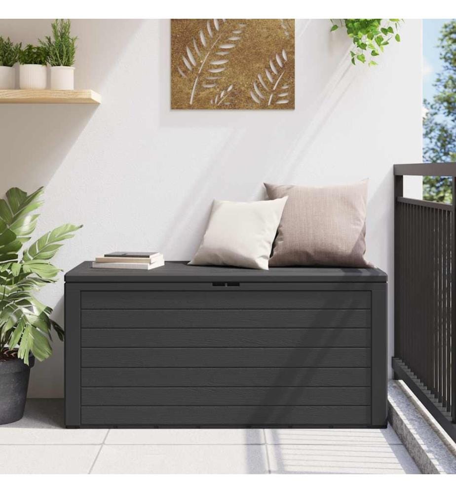 Boîte de rangement de jardin Anthracite 116x44x55 cm