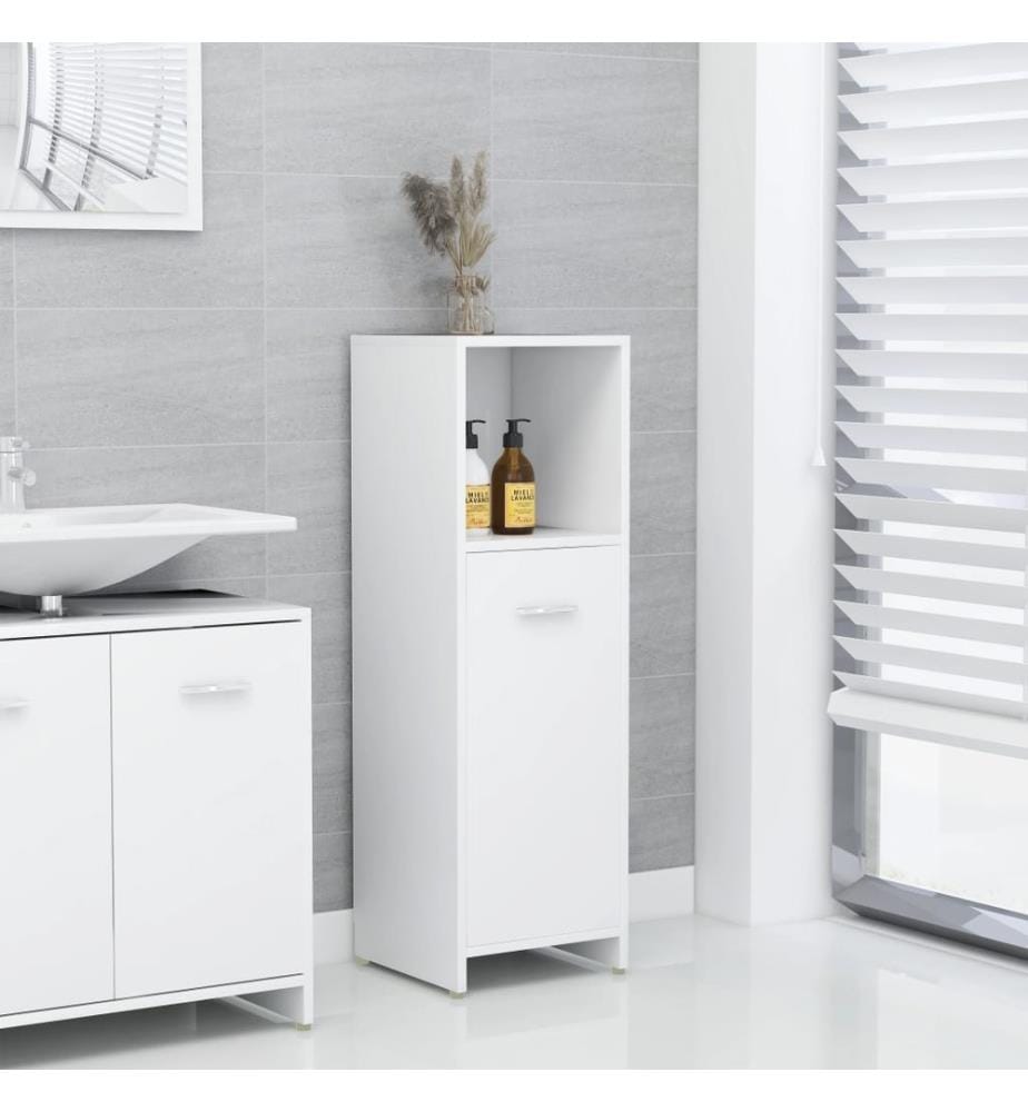 Armoire de salle de bain Blanc 30x30x95 cm Bois d'ingénierie