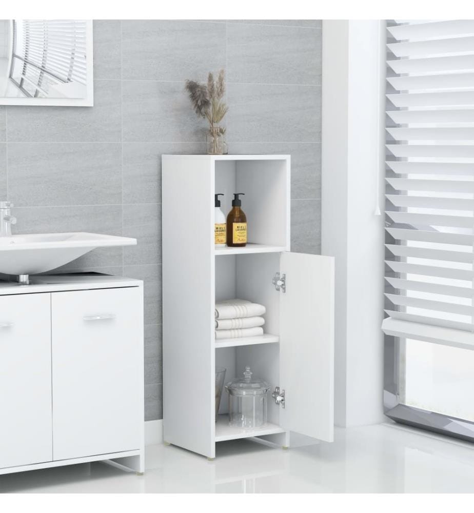 Armoire de salle de bain Blanc 30x30x95 cm Bois d'ingénierie