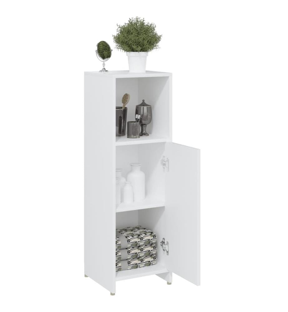 Armoire de salle de bain Blanc 30x30x95 cm Bois d'ingénierie