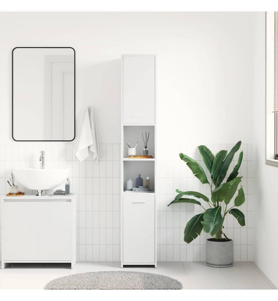 Armoire de salle de bain Blanc 30x30x183,5 cm Bois d'ingénierie