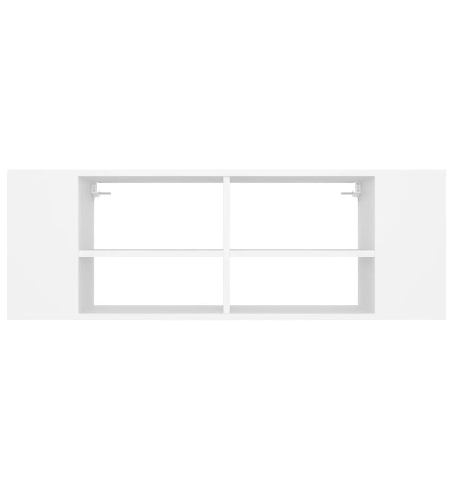 Meuble TV mural Blanc 102x35x35 cm Bois d'ingénierie