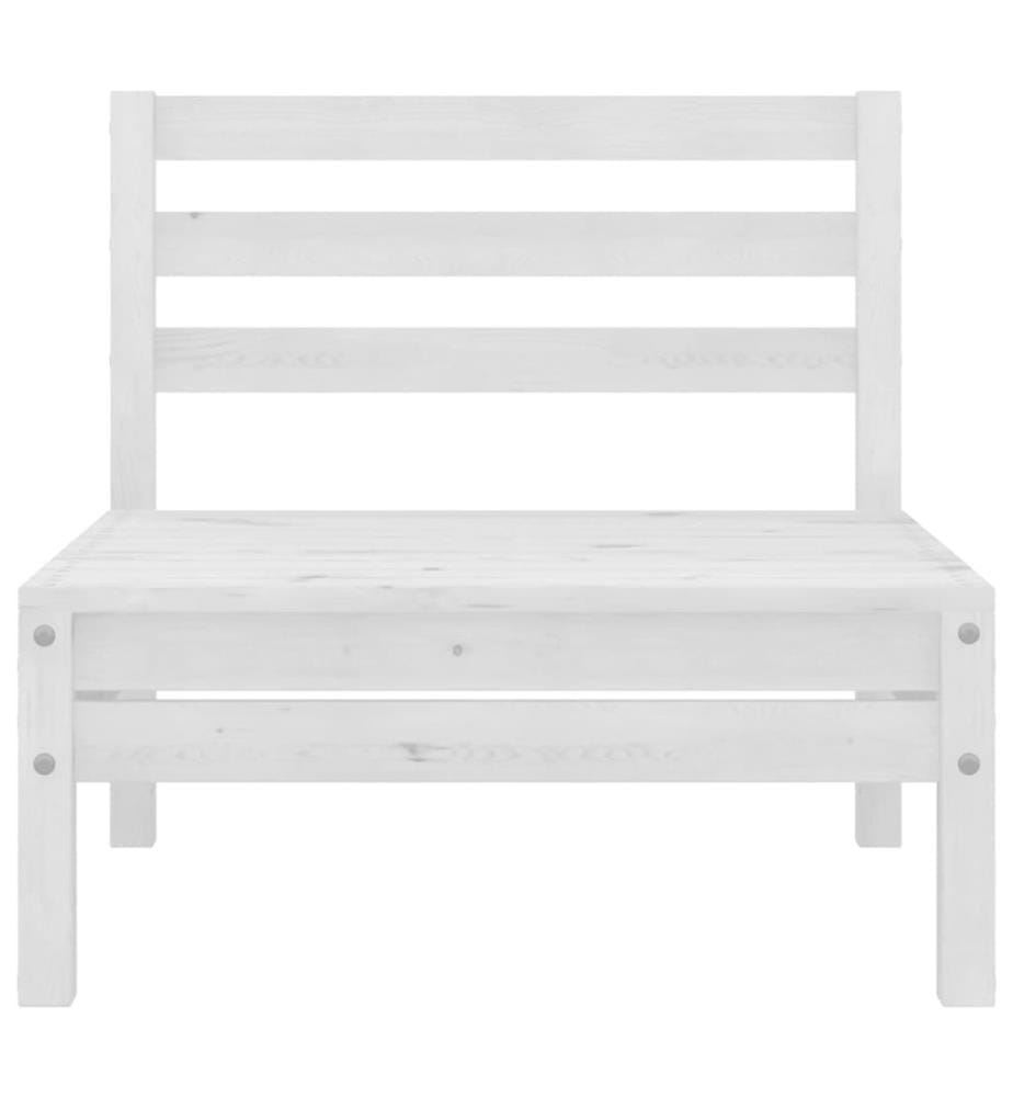 Garten-Mittelsofa Weiss Massivholz Kiefer