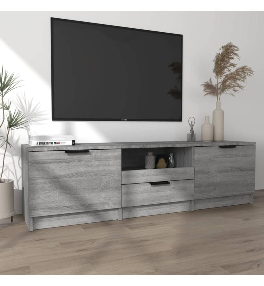 Meuble TV Sonoma gris 140x35x40 cm Bois d'ingénierie