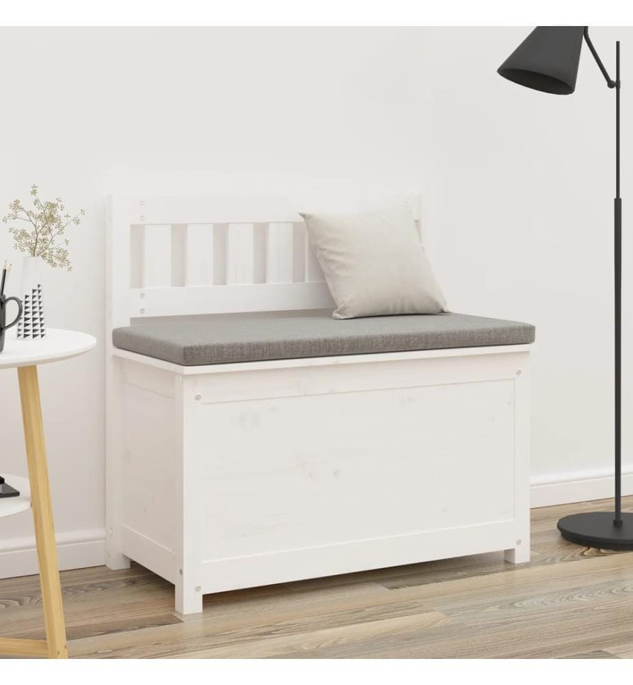 Sitzbank Weiss 80x41x77 cm Massivholz Kiefer