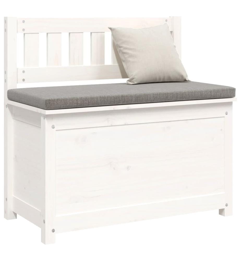 Sitzbank Weiss 80x41x77 cm Massivholz Kiefer