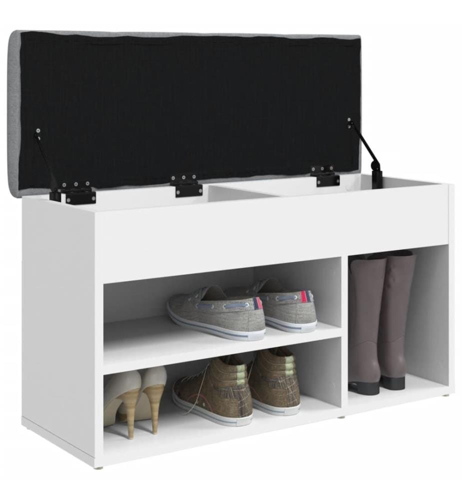 Banc à chaussures Blanc 82x32x45,5 cm Bois d'ingénierie