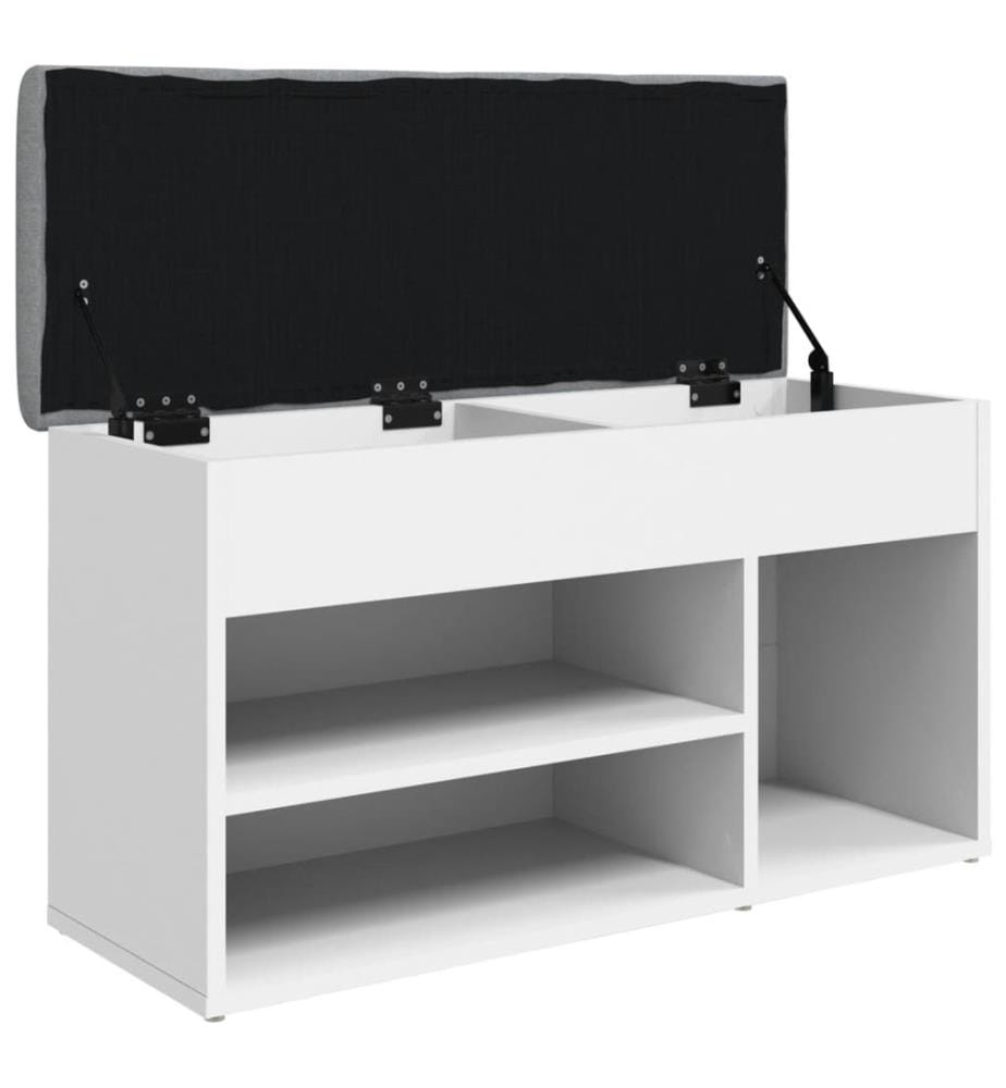 Banc à chaussures Blanc 82x32x45,5 cm Bois d'ingénierie