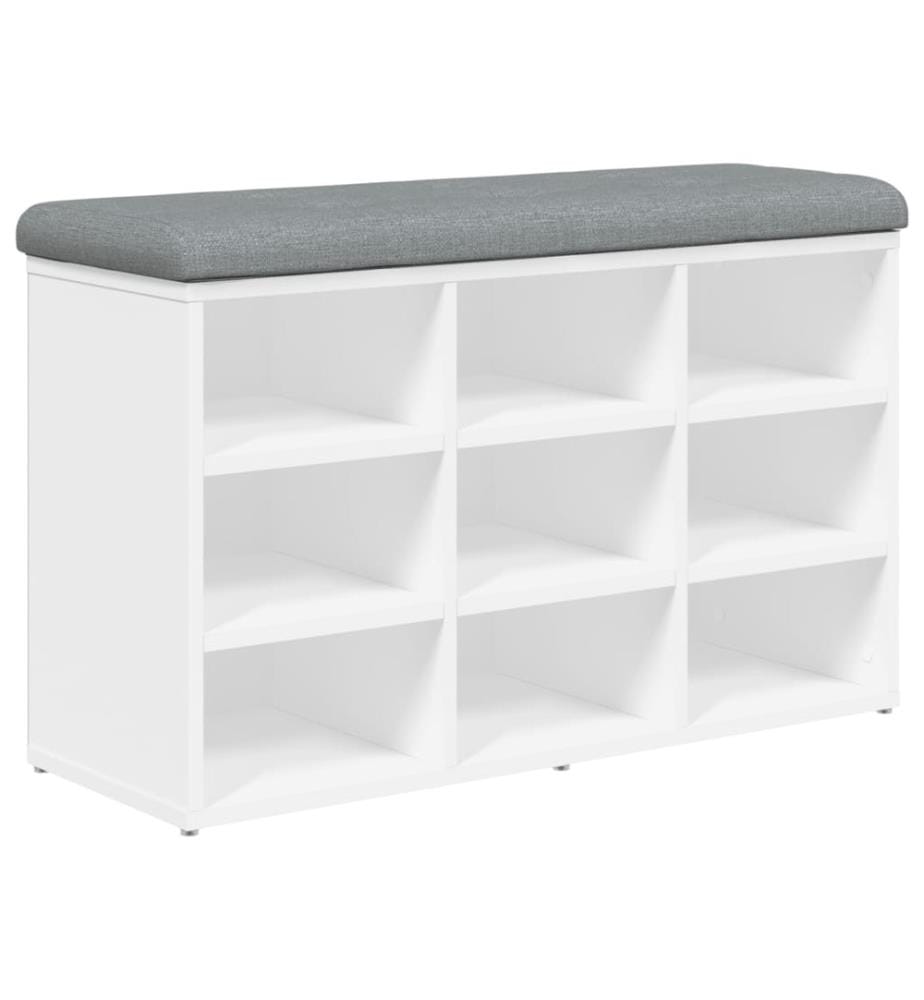 Banc à chaussures Blanc 82x32x50 cm Bois d'ingénierie