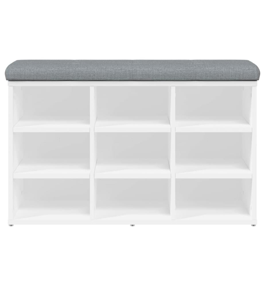 Banc à chaussures Blanc 82x32x50 cm Bois d'ingénierie
