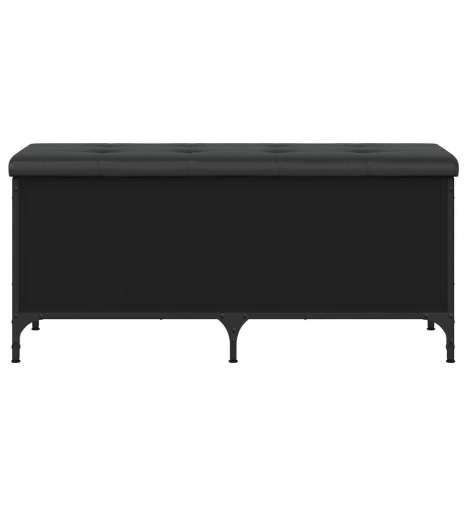 Banc de rangement noir 102x42x45 cm bois d'ingénierie
