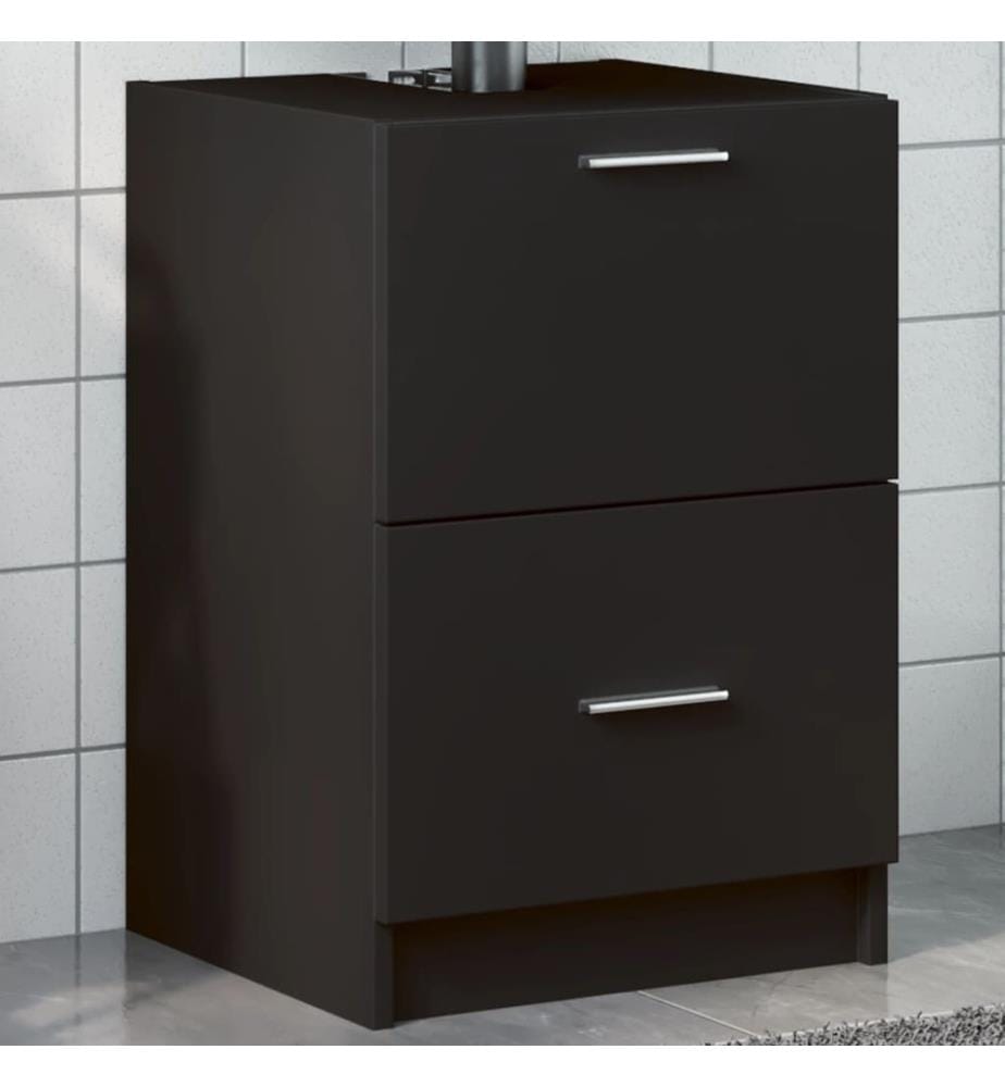 Waschbeckenunterschrank Schwarz 40x37x59 cm Holzwerkstoff