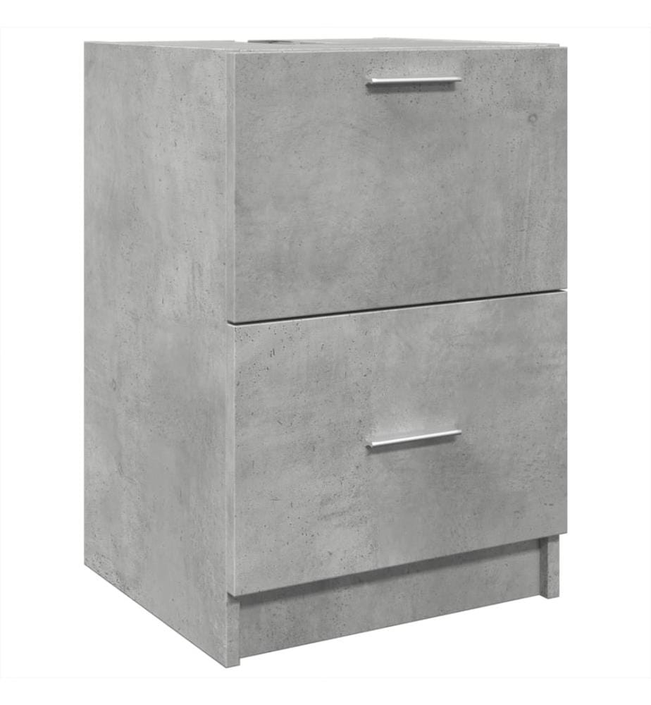 Armoire d'évier gris béton 40x37x59 cm bois d'ingénierie