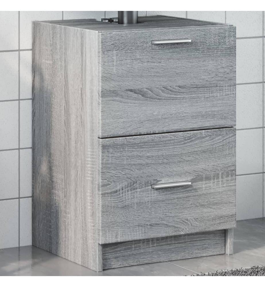 Waschbeckenunterschrank Grau Sonoma 40x37x59 cm Holzwerkstoff