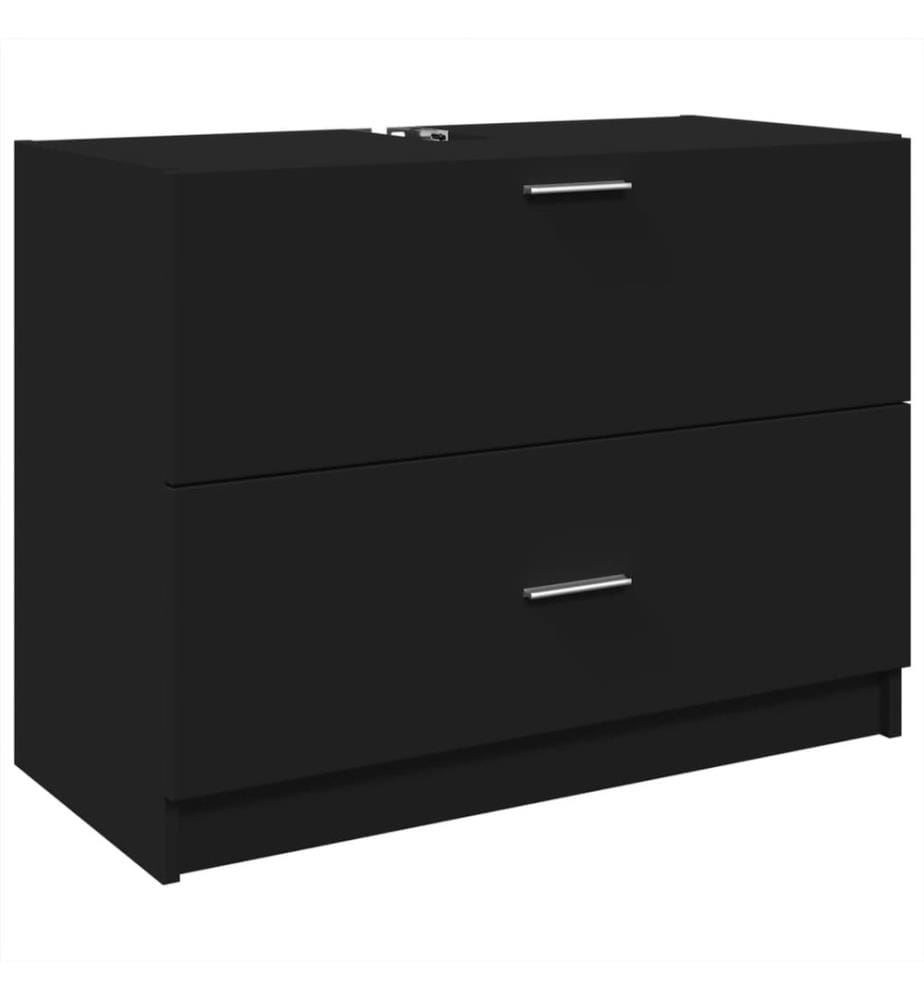 Waschbeckenunterschrank Schwarz 78x37x59 cm Holzwerkstoff