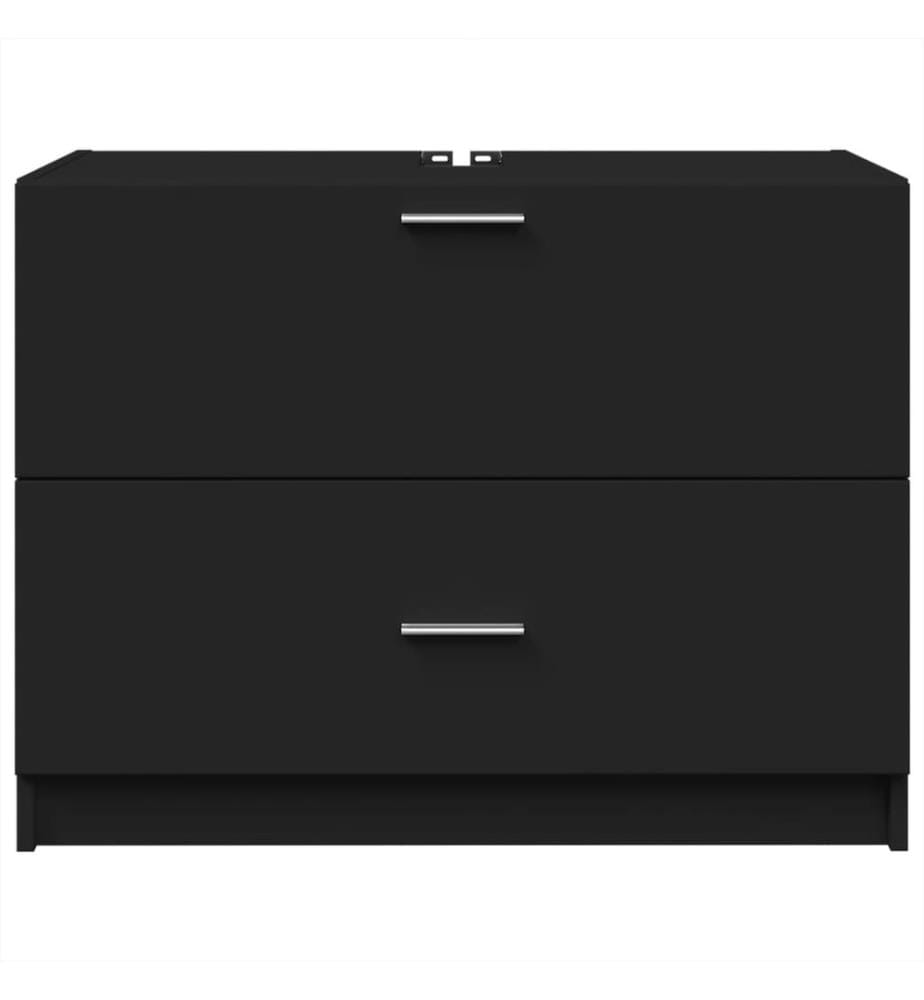 Waschbeckenunterschrank Schwarz 78x37x59 cm Holzwerkstoff