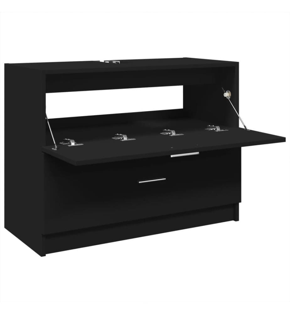 Waschbeckenunterschrank Schwarz 78x37x59 cm Holzwerkstoff