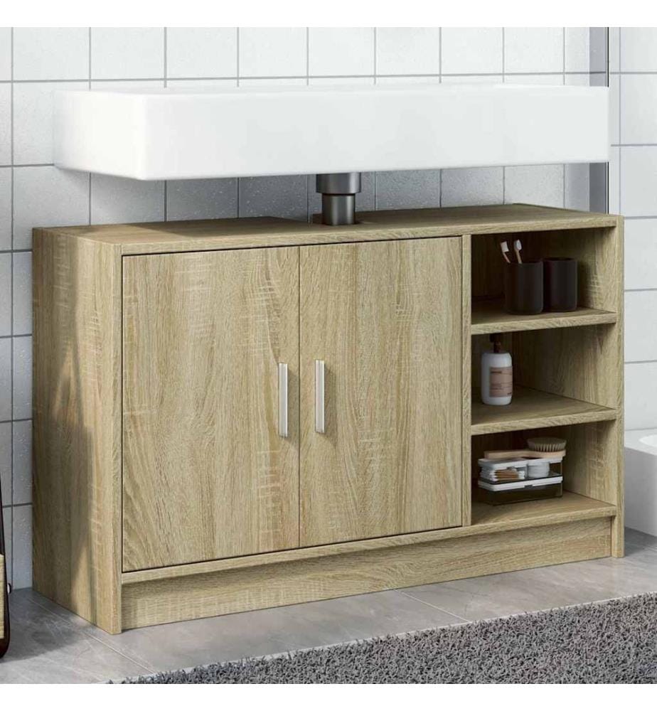 Waschbeckenunterschrank Sonoma-Eiche 90x29x55 cm Holzwerkstoff