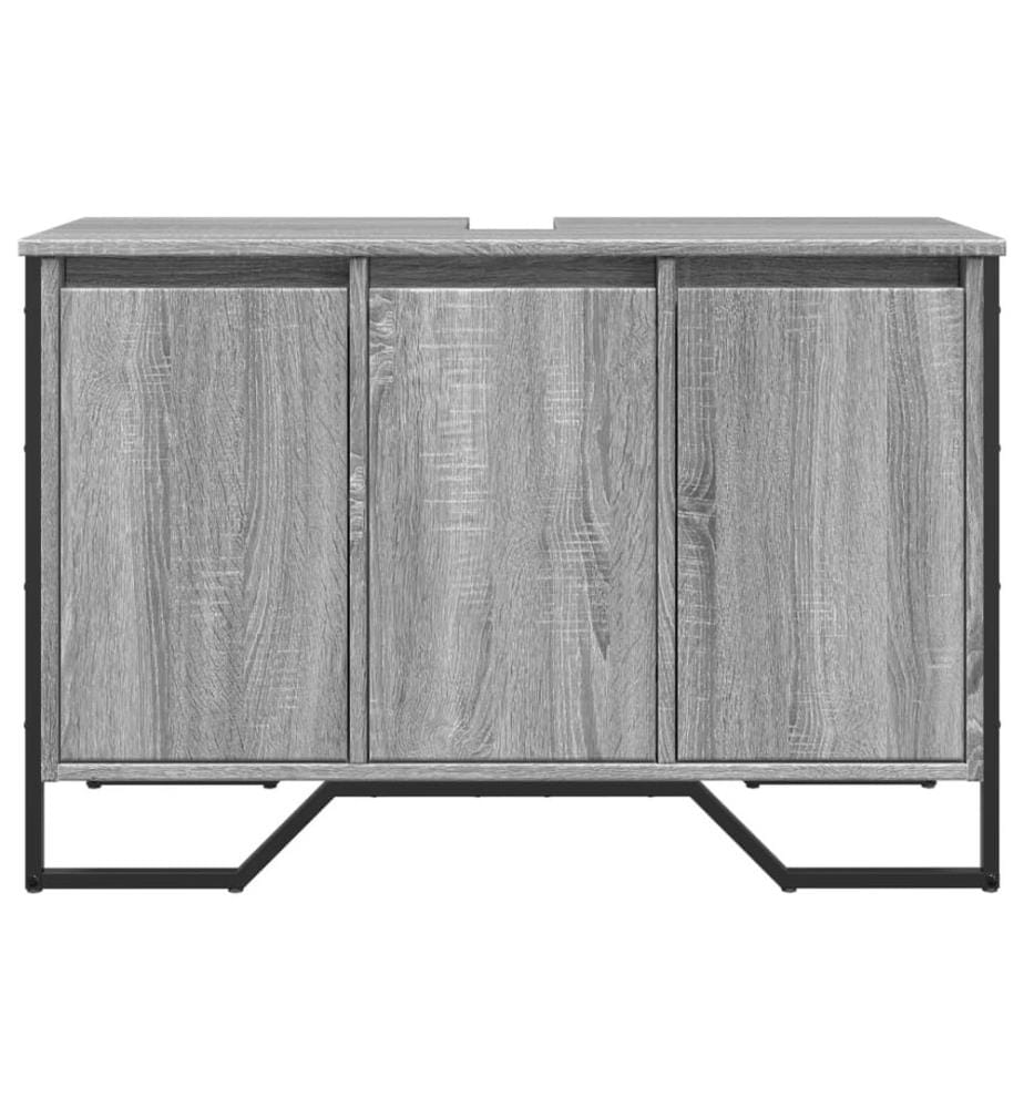 Waschbeckenunterschrank Grau Sonoma 91x35x60 cm Holzwerkstoff
