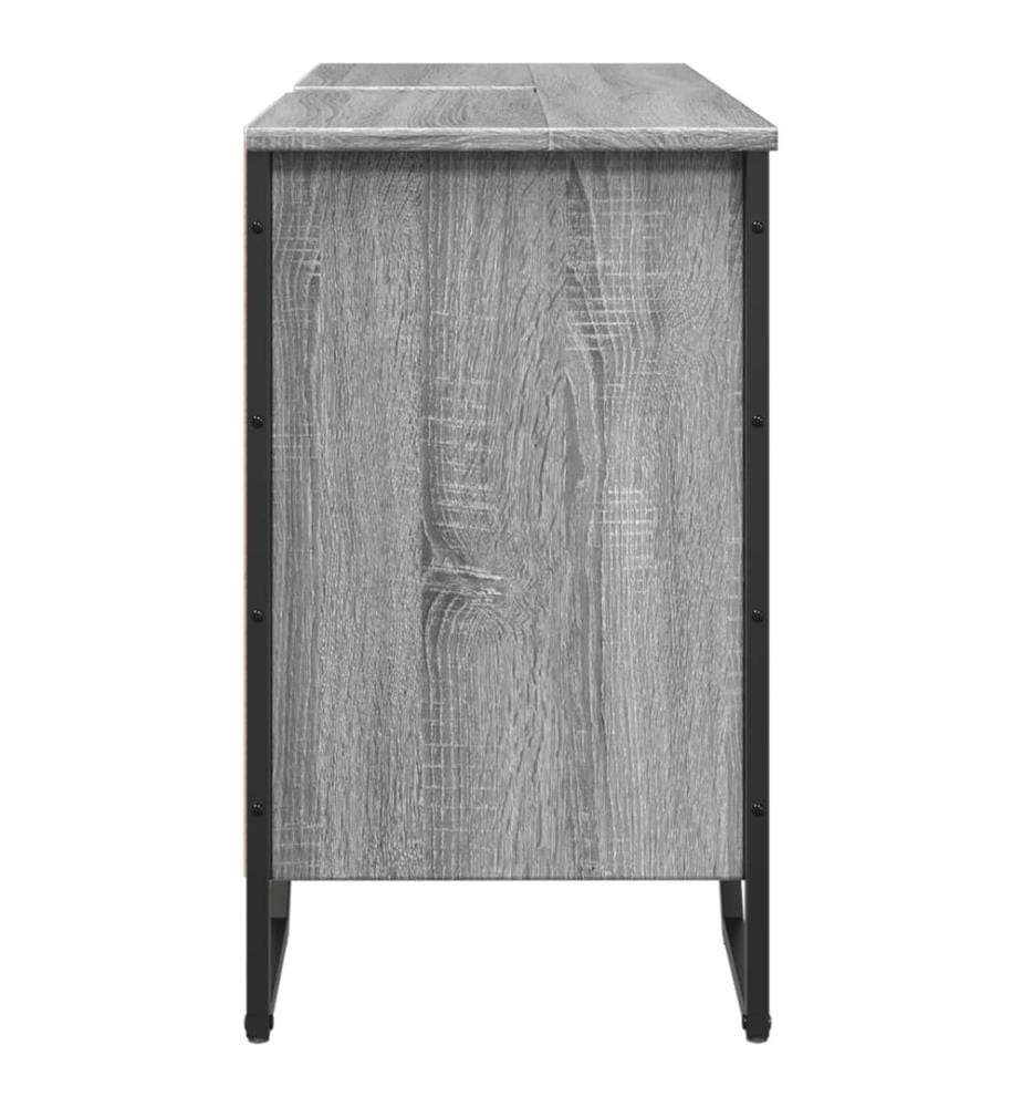 Waschbeckenunterschrank Grau Sonoma 91x35x60 cm Holzwerkstoff