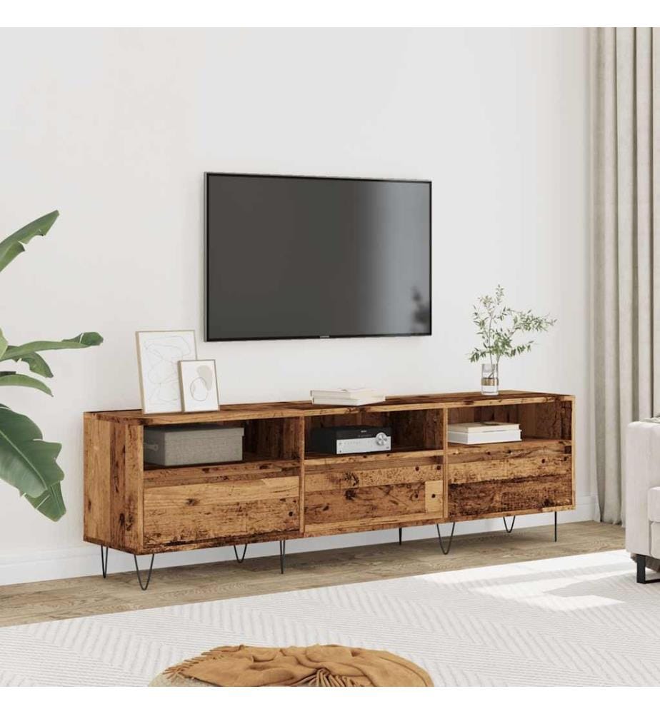 Meuble TV vieux bois 150x30x44,5 cm bois d'ingénierie
