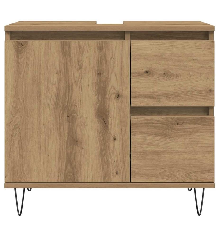 Waschbeckenunterschrank Artisan-Eiche 65x33x60 cm Holzwerkstoff