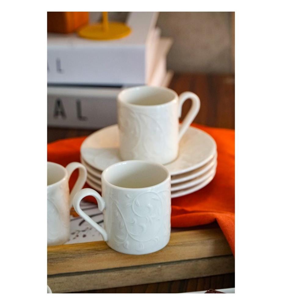 Service de tasses à café (12 pièces) - Blanc