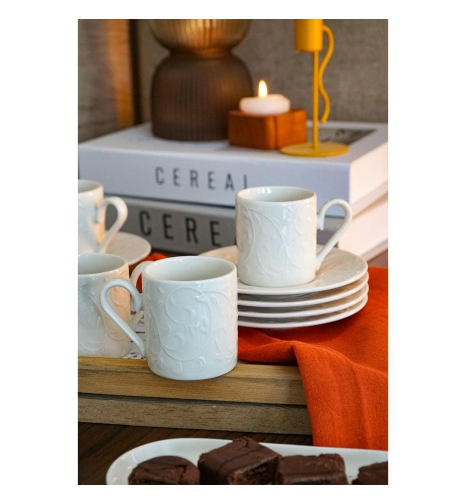 Service de tasses à café (12 pièces) - Blanc