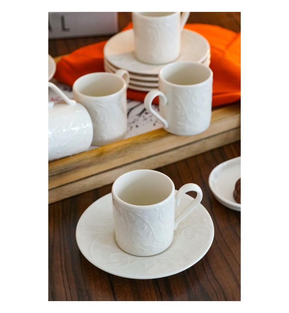 Service de tasses à café (12 pièces) - Blanc