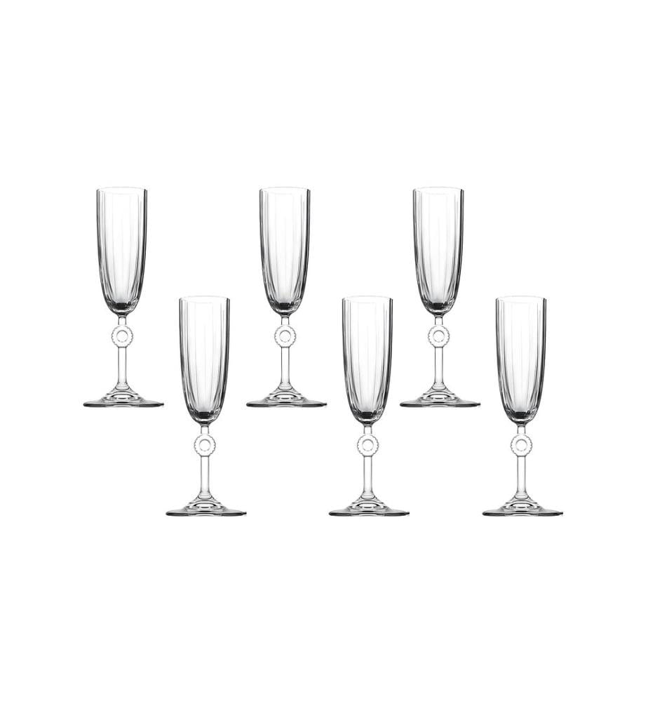 Champagnerglas-Set (6 Stück) – transparent