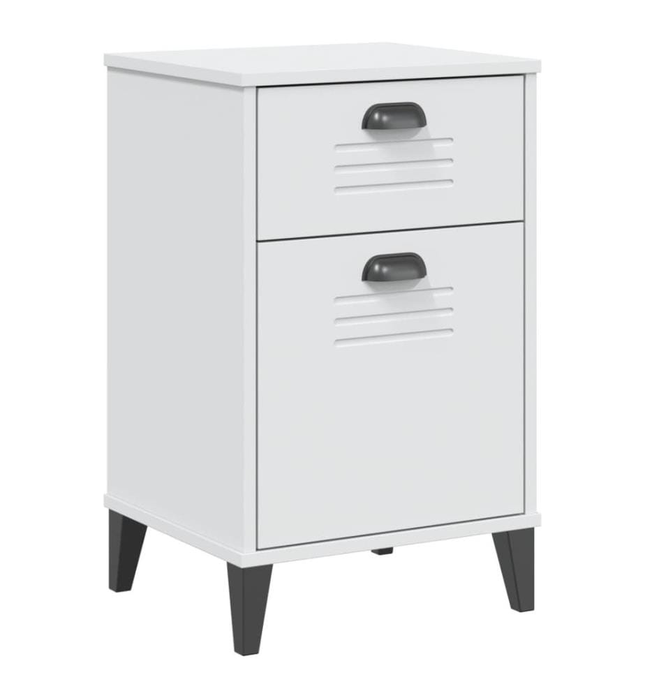 Table de chevet VIKEN blanc bois de pin solide