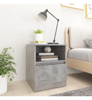 Tables de chevet 2 pcs Gris béton 40x40x50 cm Aggloméré