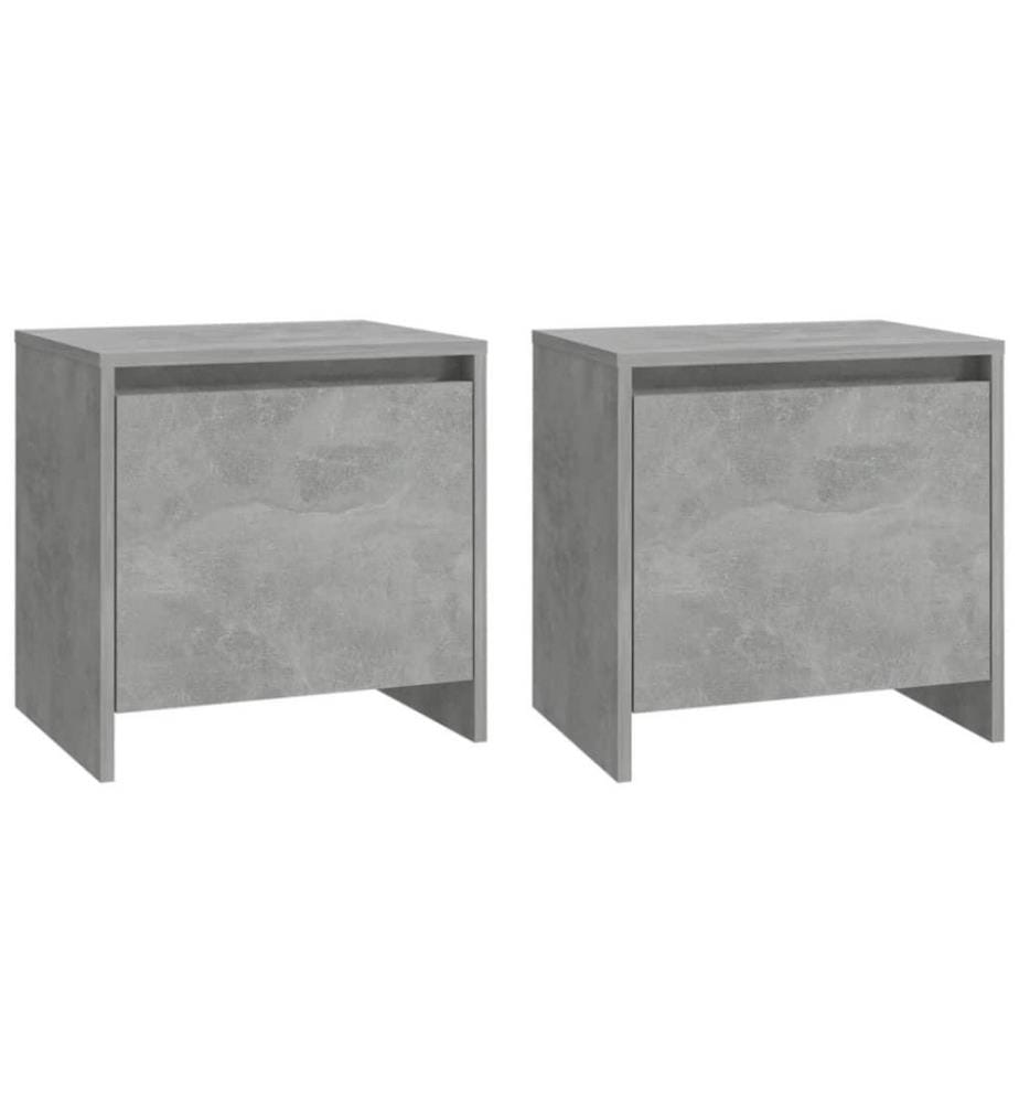 Nachttische 2 Stk. Betongrau 45x34x44,5 cm Holzwerkstoff