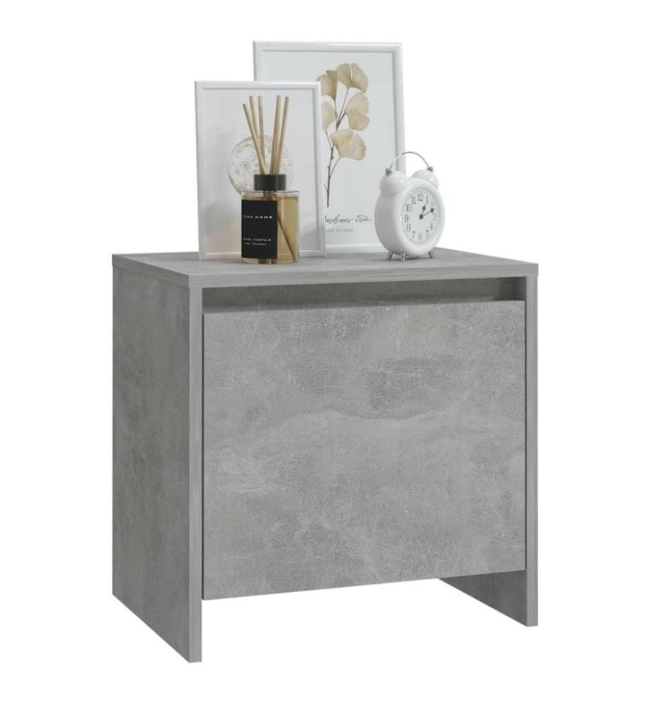 Nachttische 2 Stk. Betongrau 45x34x44,5 cm Holzwerkstoff