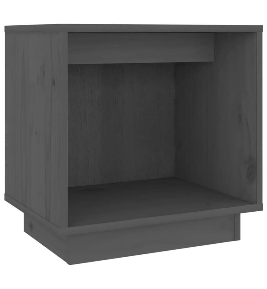 Nachttisch Grau 40x30x40 cm Massivholz Kiefer