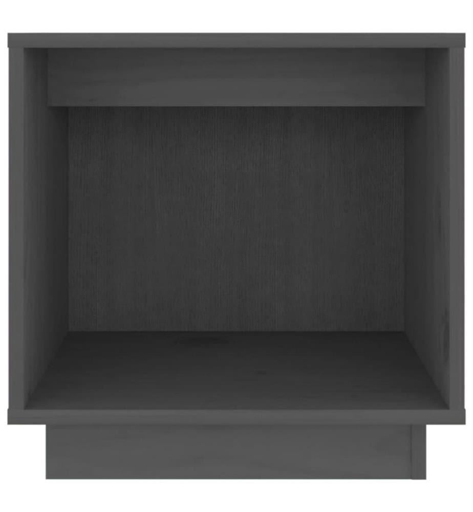 Nachttisch Grau 40x30x40 cm Massivholz Kiefer