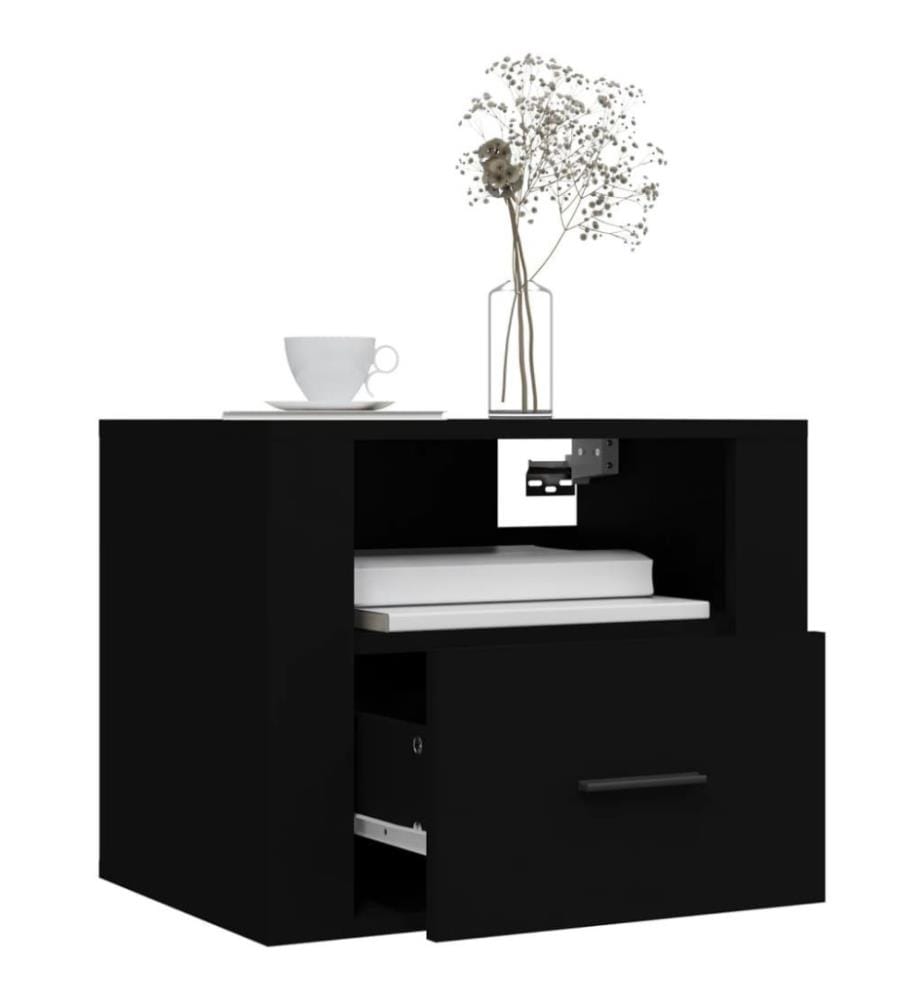 Wand-Nachttische 2 Stk. Schwarz 50x36x40 cm