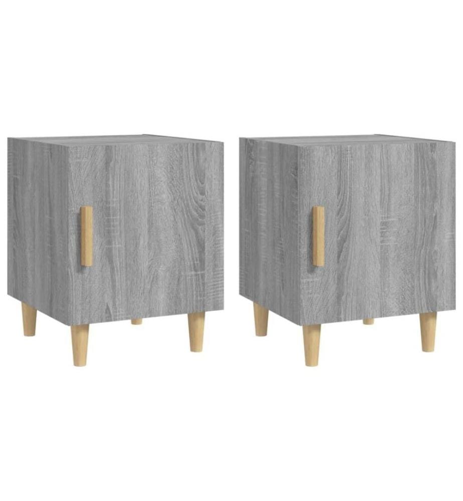 Tables de chevet 2 pcs Sonoma gris Bois d'ingénierie
