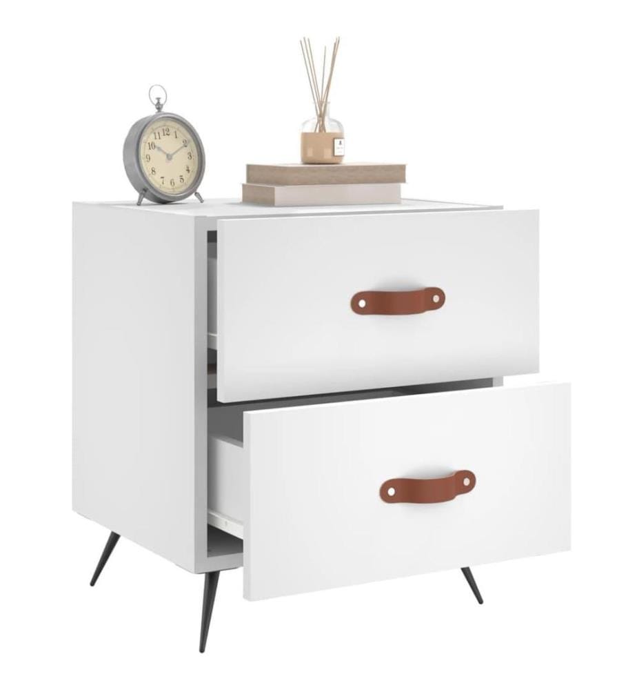 Nachttische 2 Stk. Weiss 40x35x47,5 cm Holzwerkstoff