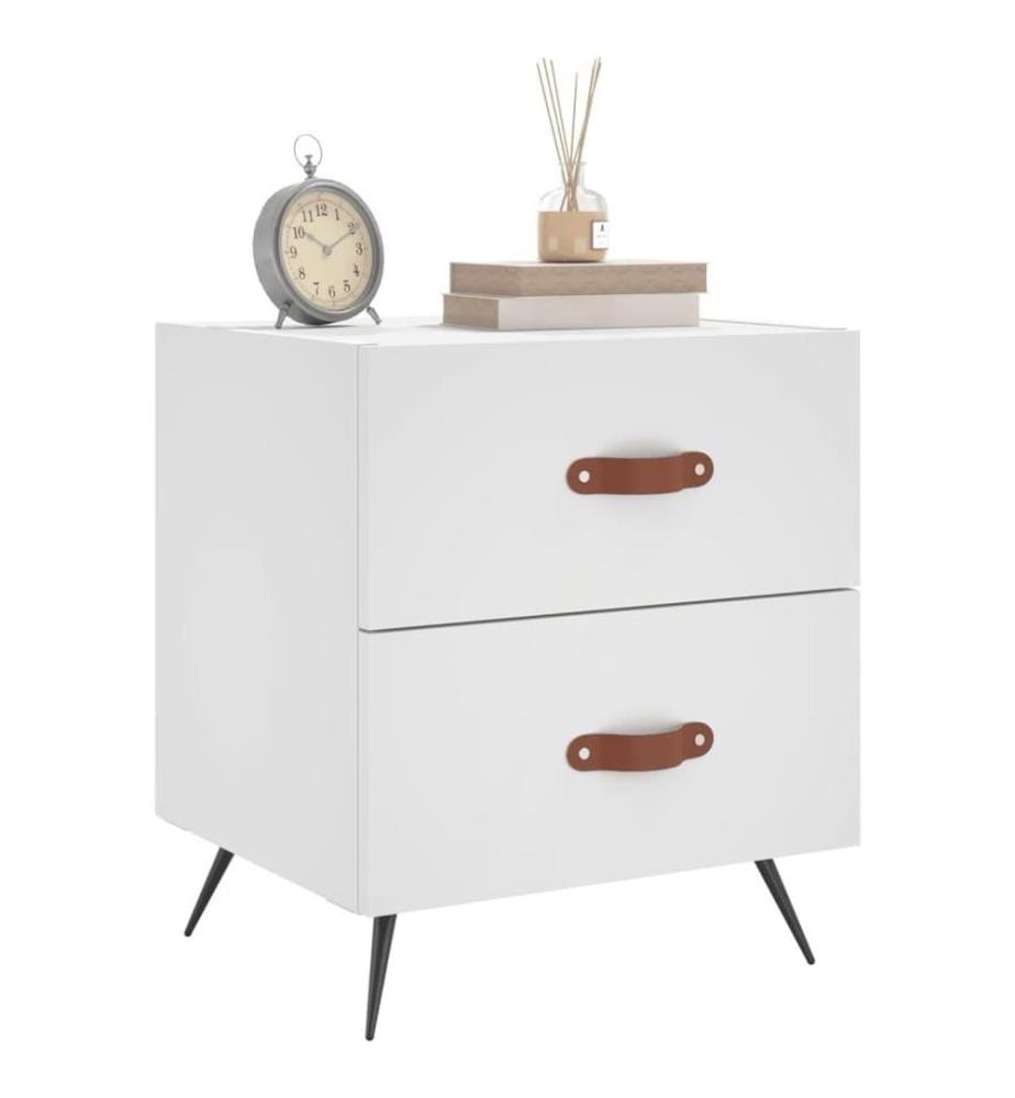 Nachttische 2 Stk. Weiss 40x35x47,5 cm Holzwerkstoff