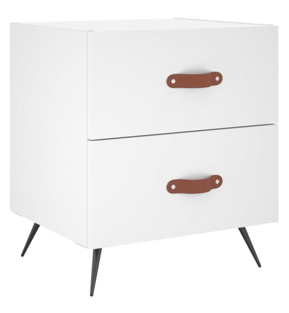 Nachttische 2 Stk. Weiss 40x35x47,5 cm Holzwerkstoff