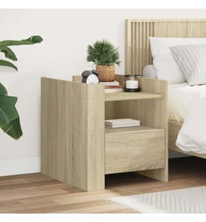 Table de chevet chêne sonoma 45x50x50 cm bois d'ingénierie